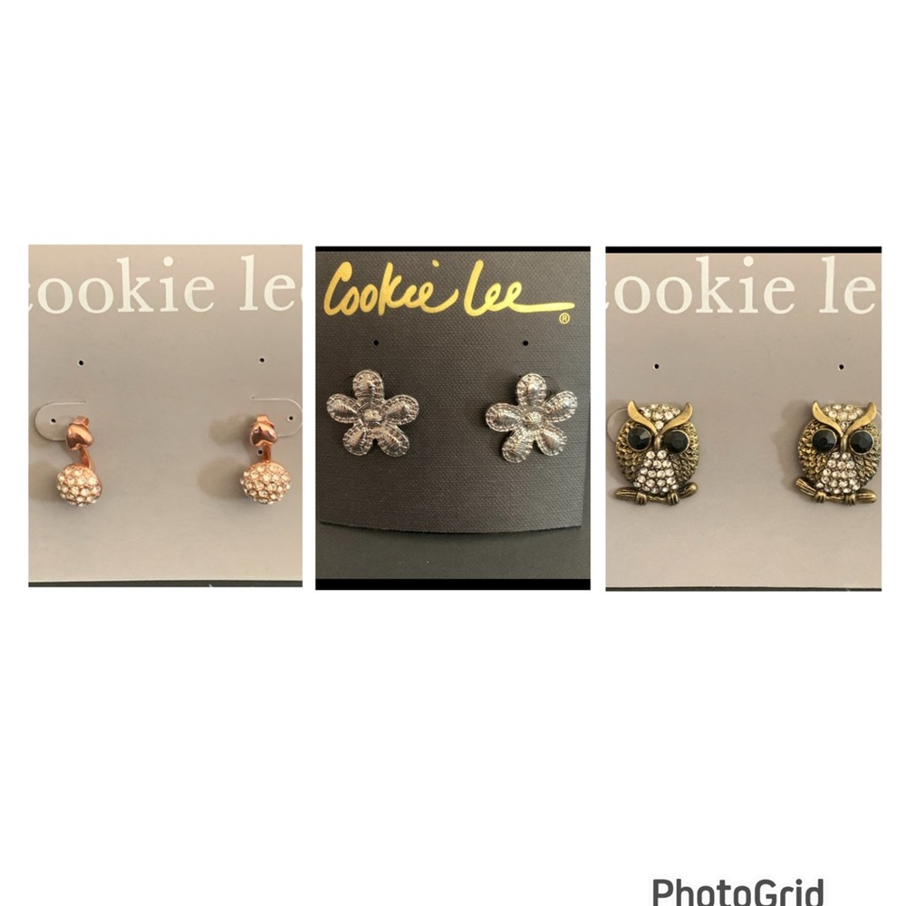 Cookie Lee Trio Earring Set - Copper, Silver, Gold